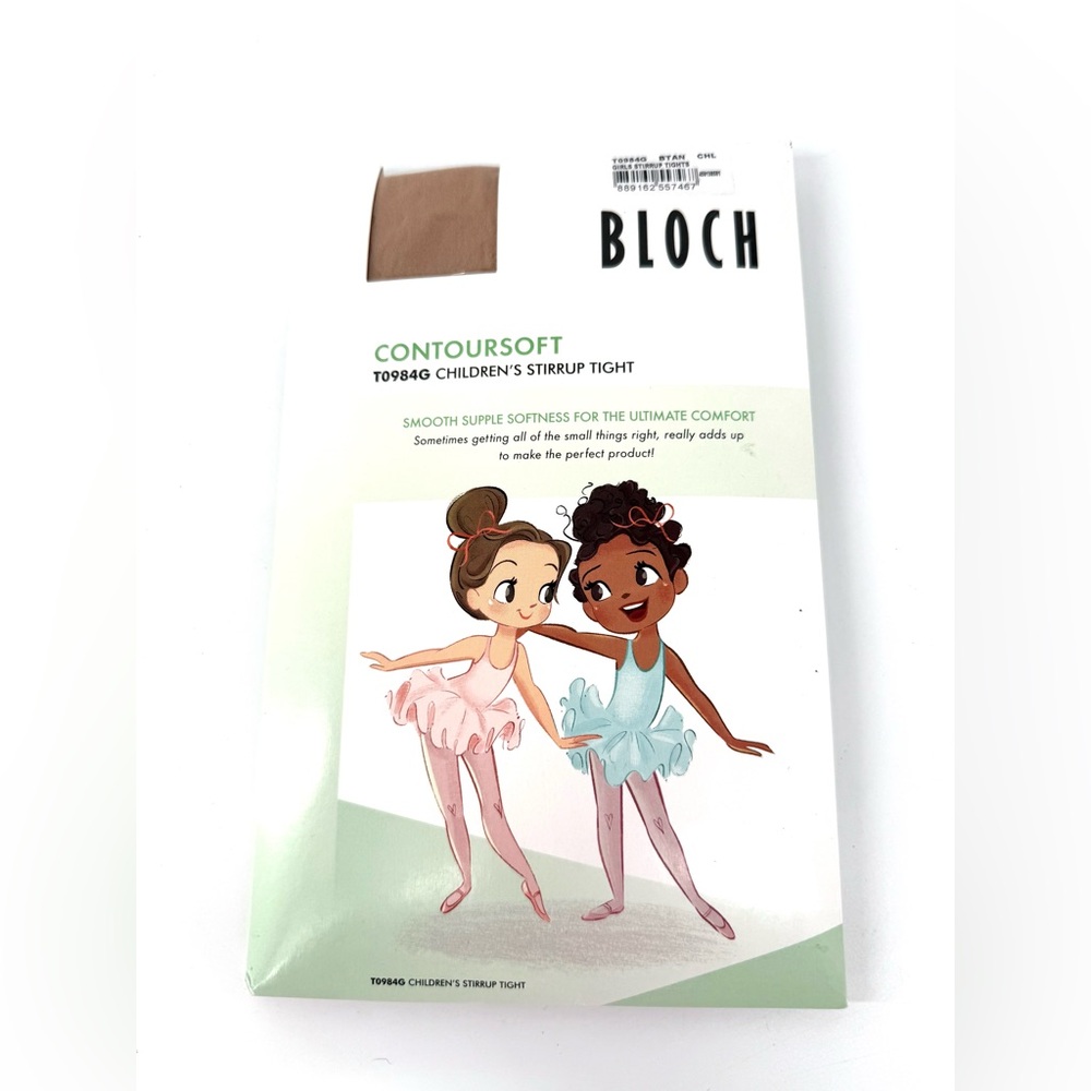 Bloch ContourSoft Children's Dance Ballet Stirrup Tights - Pink and Tan Size L